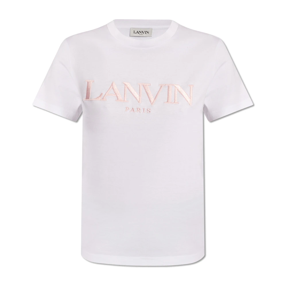 Lanvin T-shirt met logo White Dames