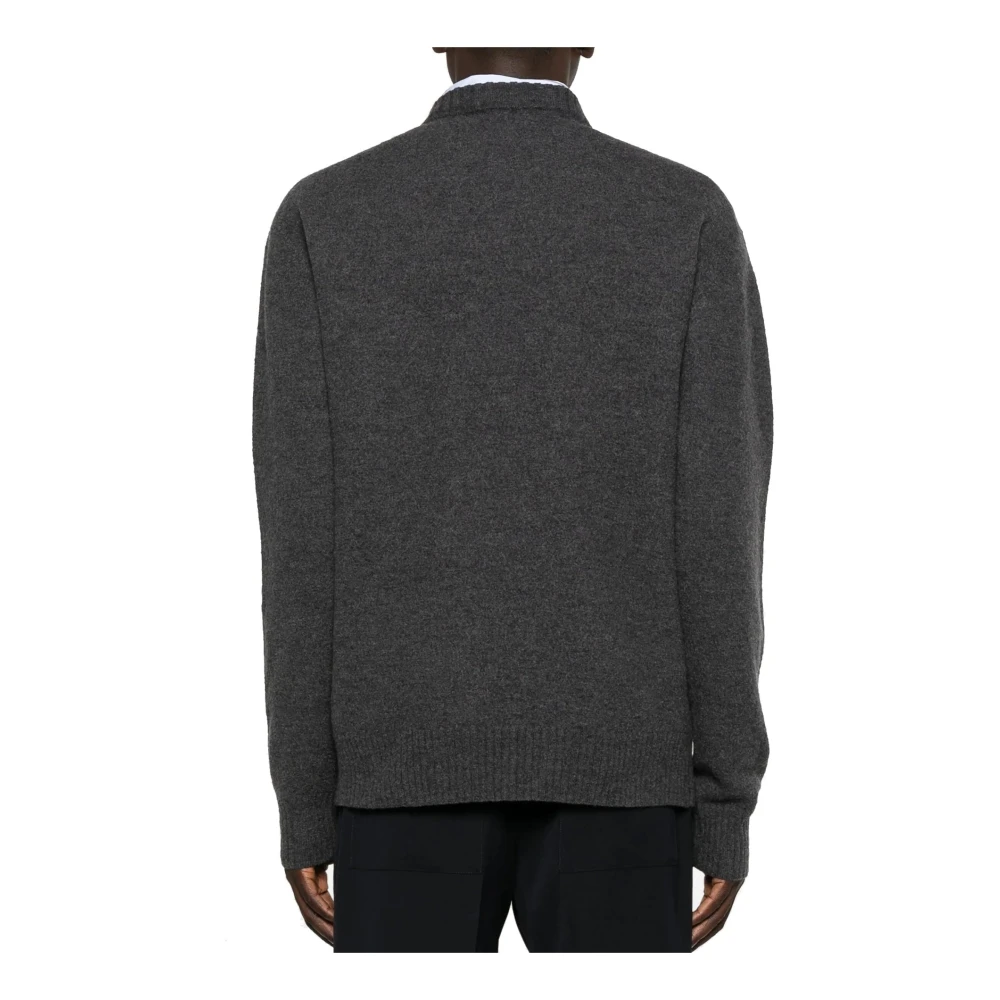 Jil Sander Wol Crew Neck Sweater Mannen Gray Heren