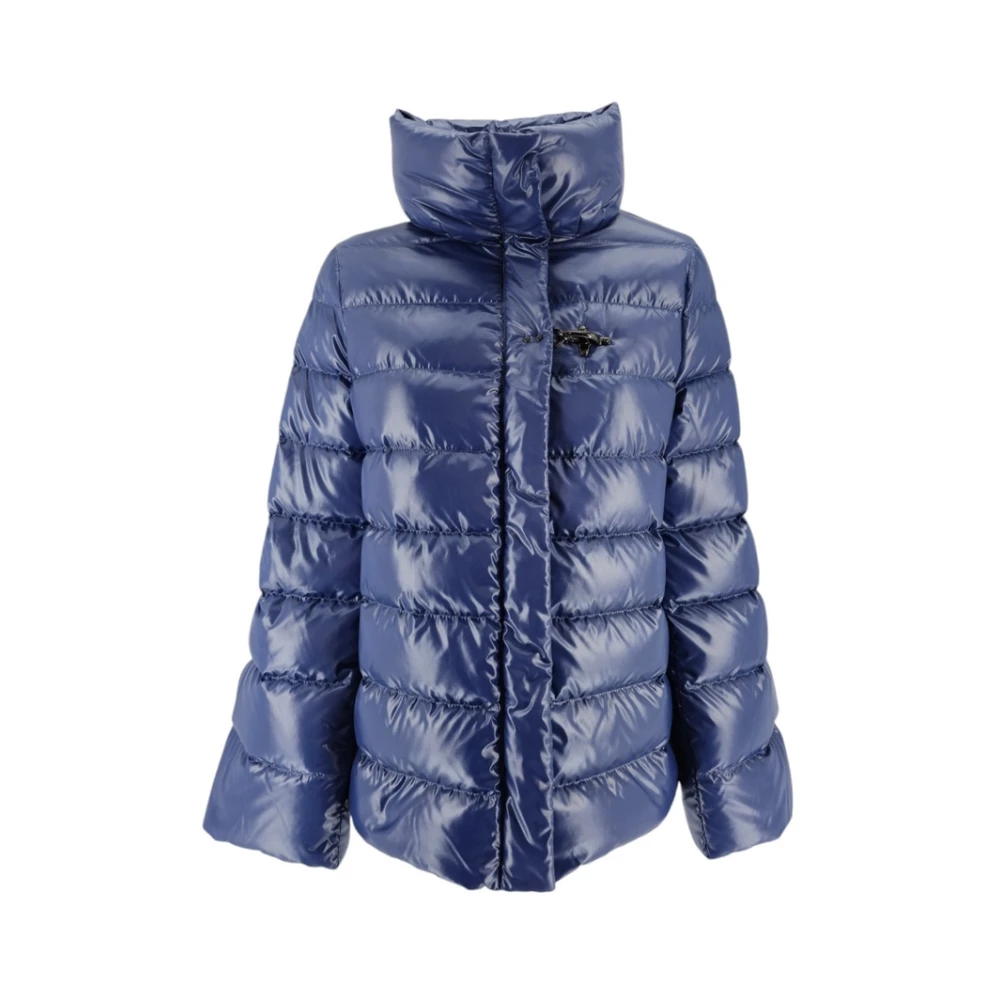 Fay Blauwe Dames Puffer Jas Haak Blue Dames