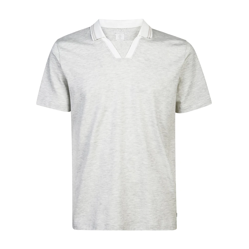 Eleventy Giza Cotton Polo Neck T-Shirt Gray Heren