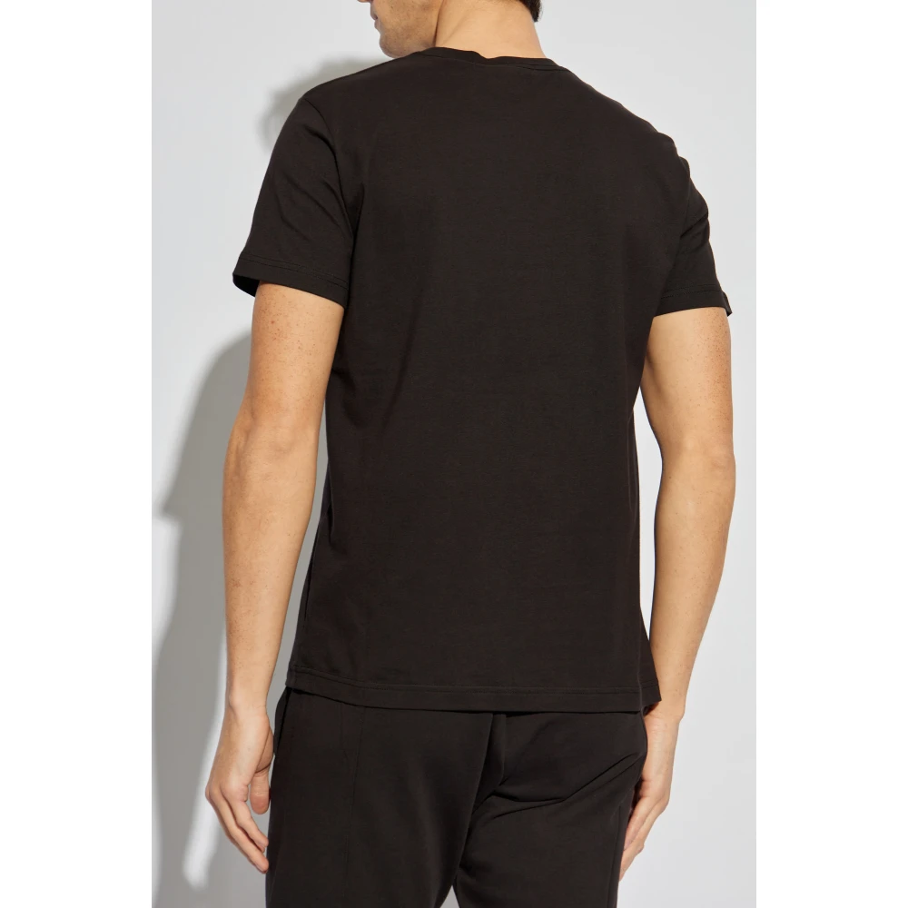 Versace Jeans Couture T-shirt met bedrukt logo Black Heren