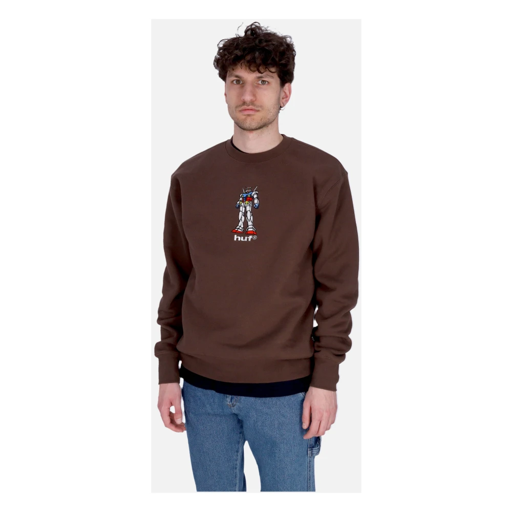 HUF Gundam Chocolade Crewneck Sweatshirt Brown Heren