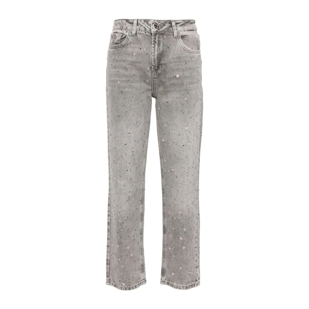 Liu Jo Grijze Denim Jeans Distressed Finish Gray Dames