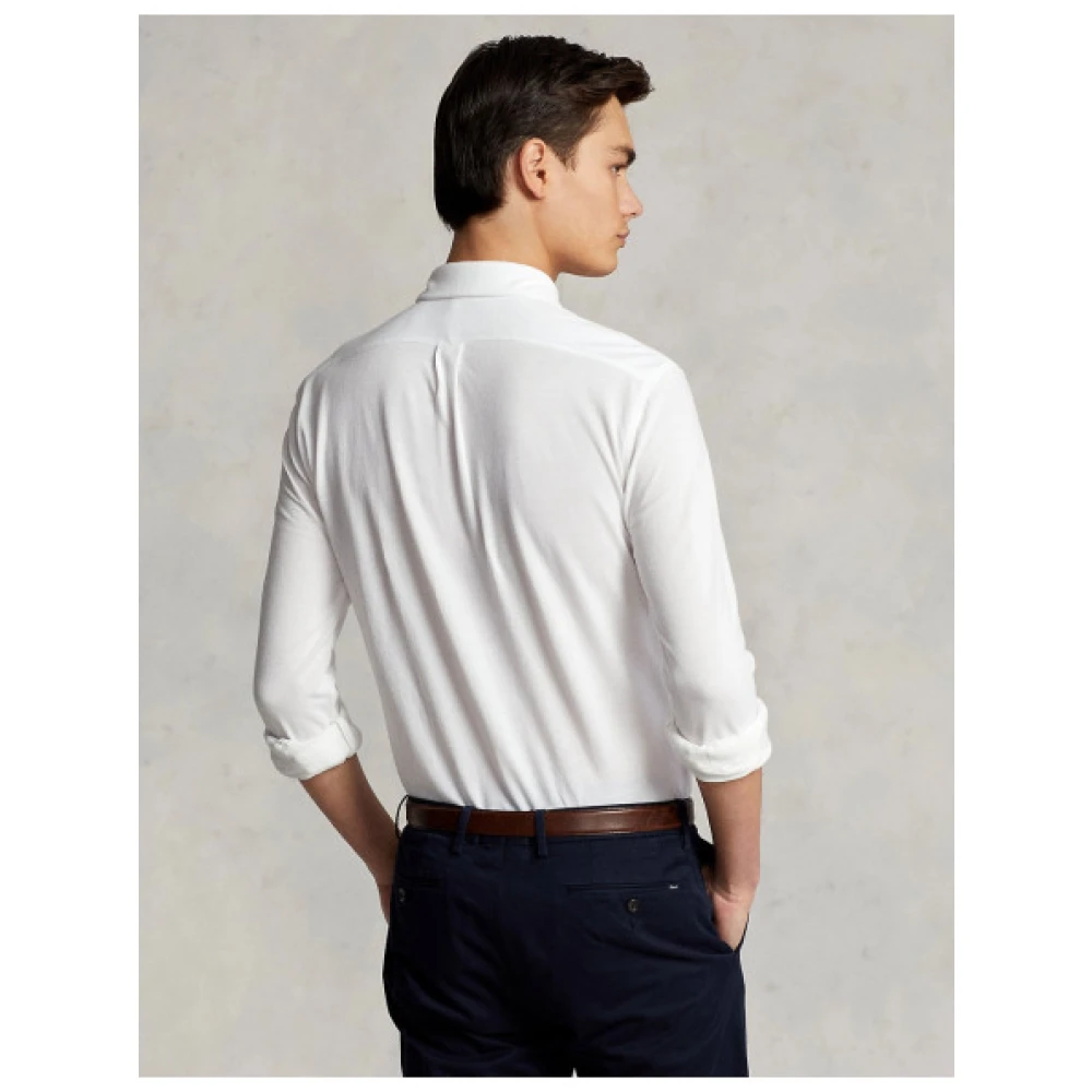 Polo Ralph Lauren Fijne Piqué Katoenen Overhemd White Heren