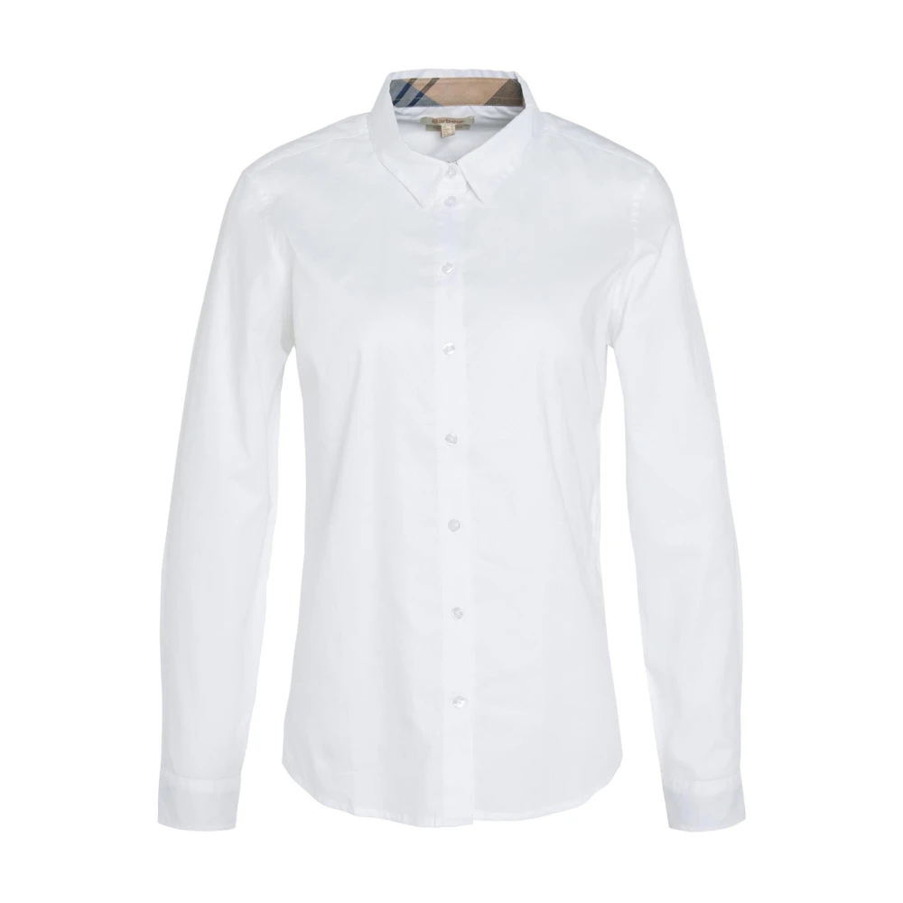 Barbour Vit Casual Skjorta Bomull Oxford White, Dam