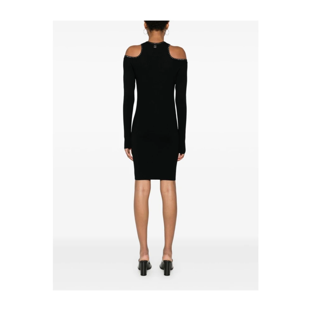 Liu Jo Zwarte Studs Gebreide Jurk Black Dames