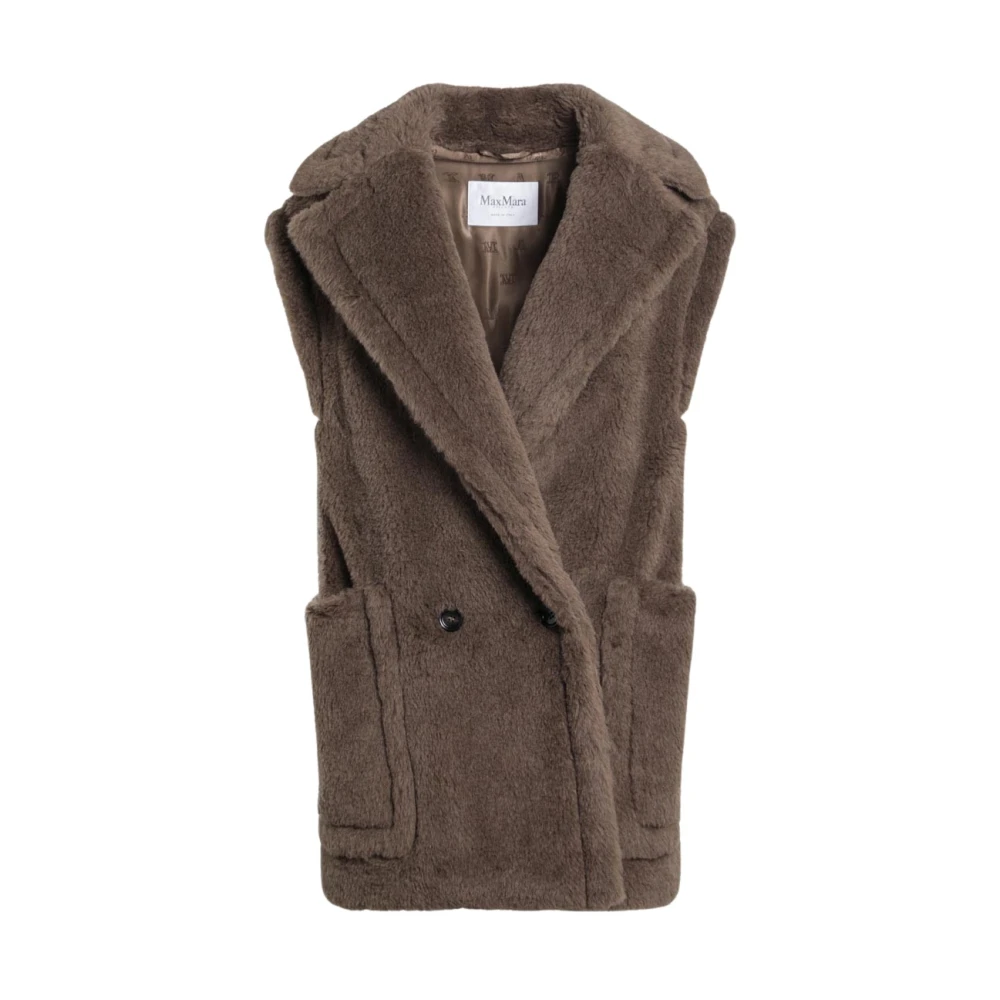 Max Mara Women's Brown Wool And Alpaca Teddy Gilet