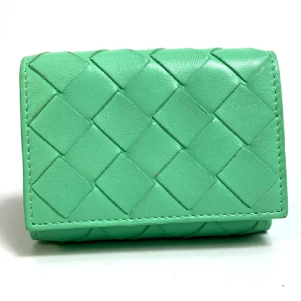 Bottega Veneta Vintage Pre-owned Leather wallets Green Dames