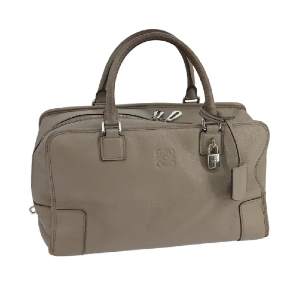 Loewe Pre-owned Leather handbags Gray Dames