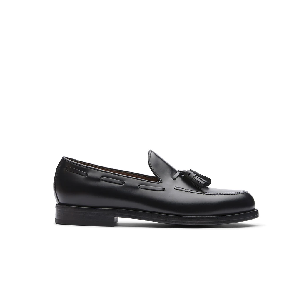 Lottusse Klassiska Tassel Loafers Black, Herr