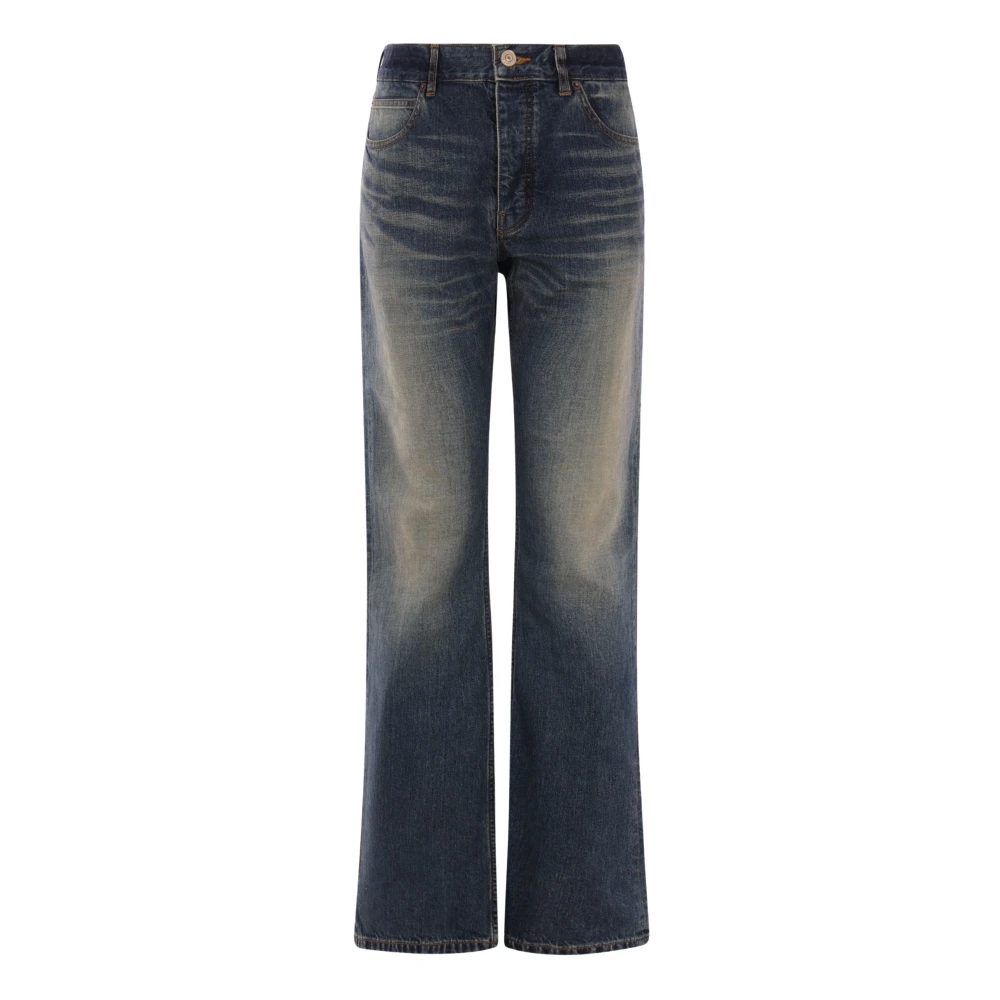 Balenciaga Blauwe Denim Flare Jeans Blue Dames