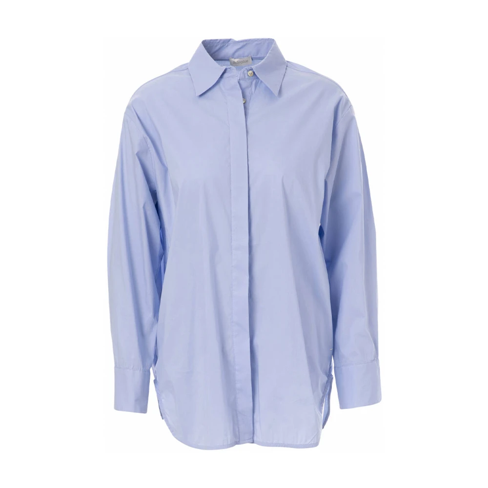 JC Sophie Etta Lange Mouw Blouse Blue Dames
