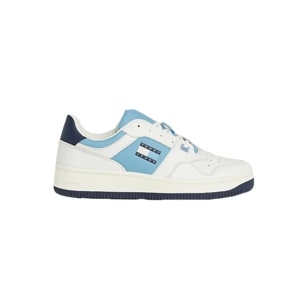 Tommy Hilfiger Men's Blue Sneakers, 10 Uk, Leather Basketball Trainers