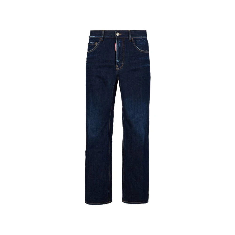 Dsquared² Blue Cotton Straight-Leg Jeans - IT52 | XL - Image 3