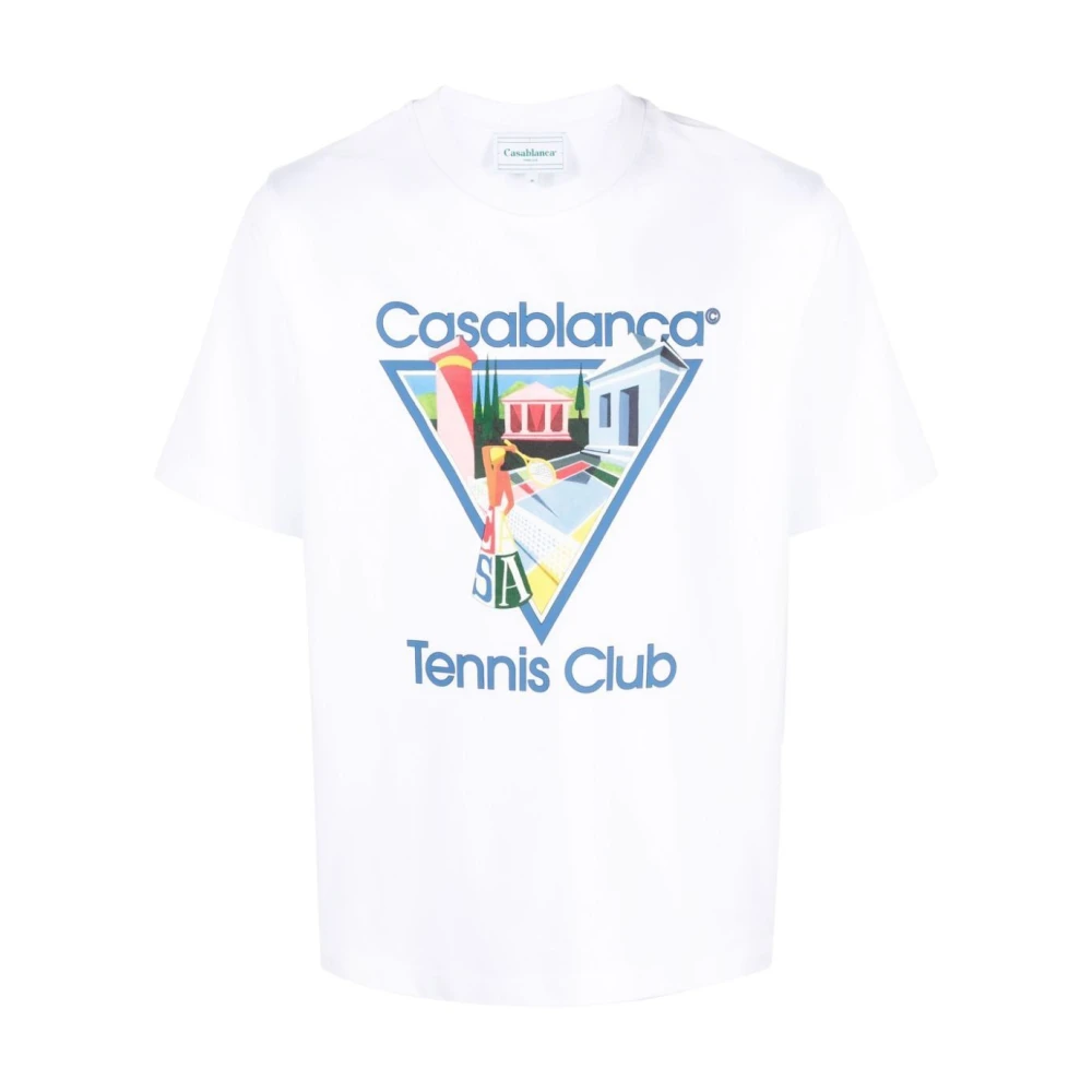Casablanca Biologisch Katoen Multicolor T-shirt White Heren