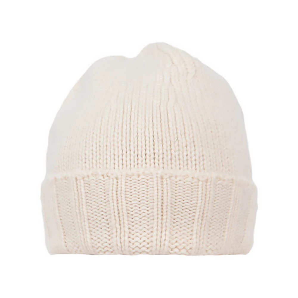 Drumohr Witte Beanie Muts voor Mannen Beige Heren