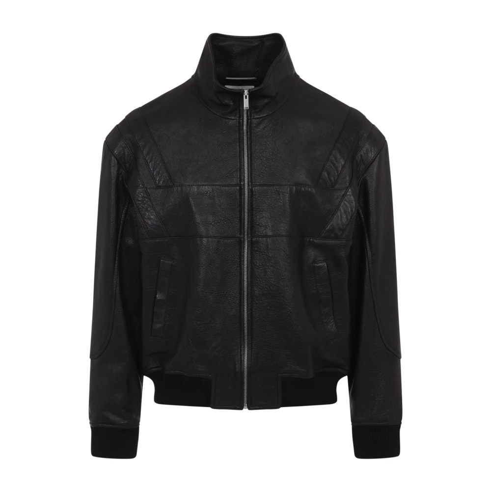 Saint Laurent Zwarte leren jas voor heren Black Heren