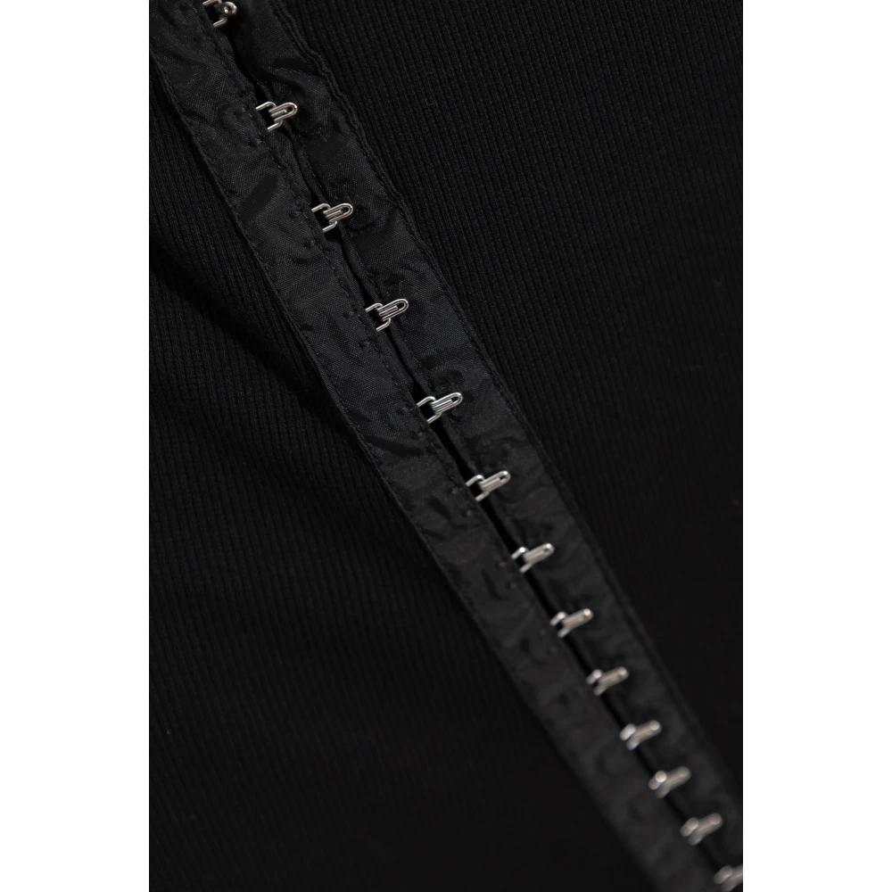 MM6 Maison Margiela Asymmetrische Getailleerde Jurk met Haken Black Dames