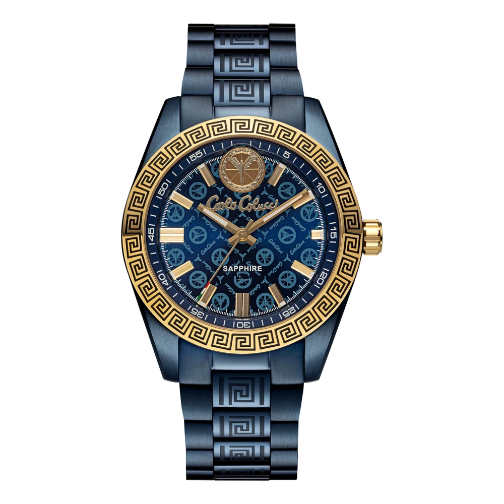 Carlo Colucci Men's Blue Watches, One Size, Round Stainless Steel Watch