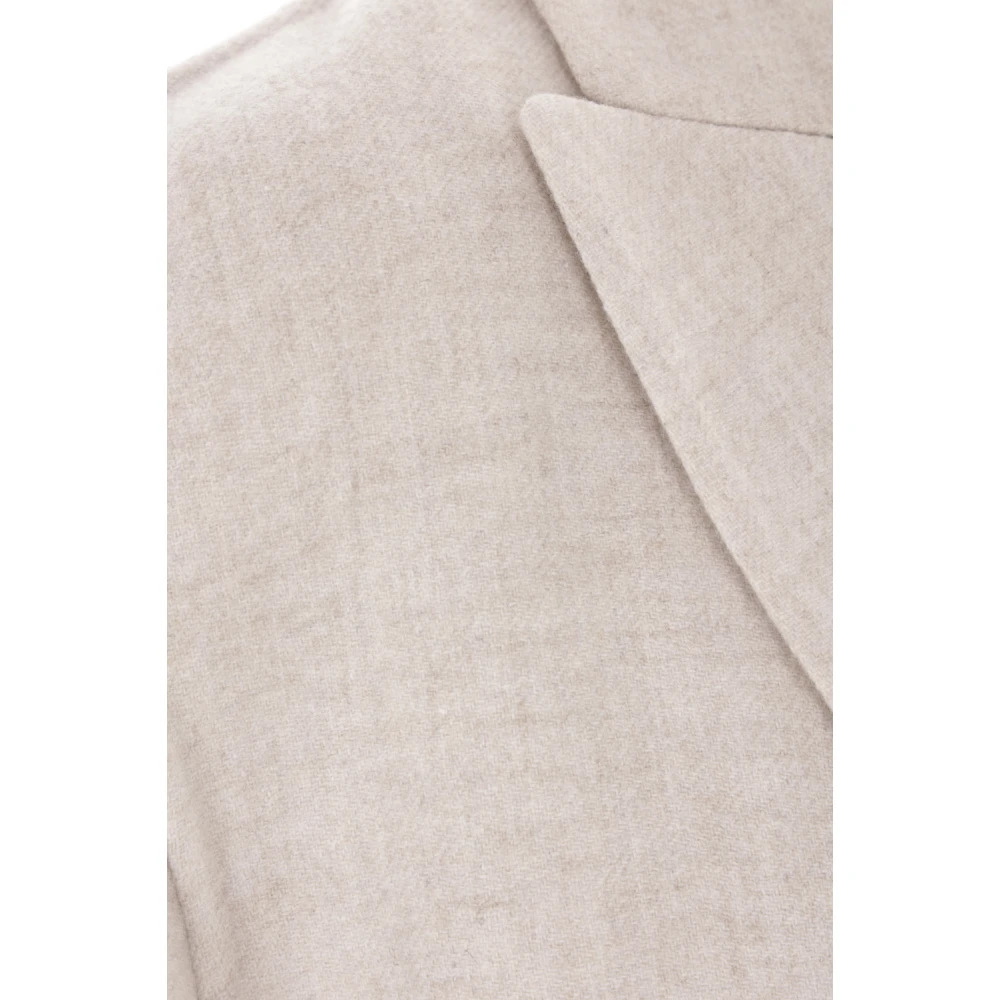 BRUNELLO CUCINELLI Dubbelbreasted kasjmierjas Beige Dames