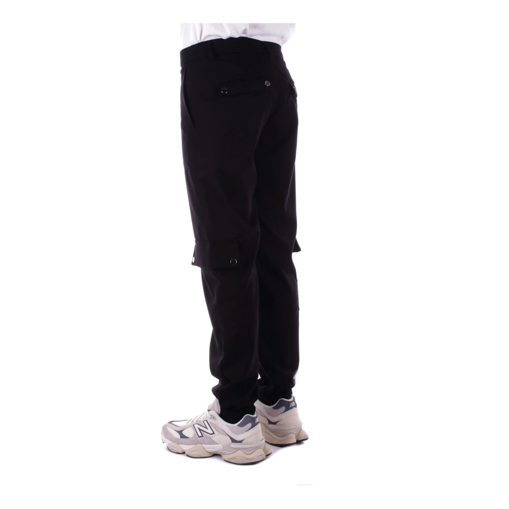 Costume National Zwarte broek met logodecoratie Black Heren