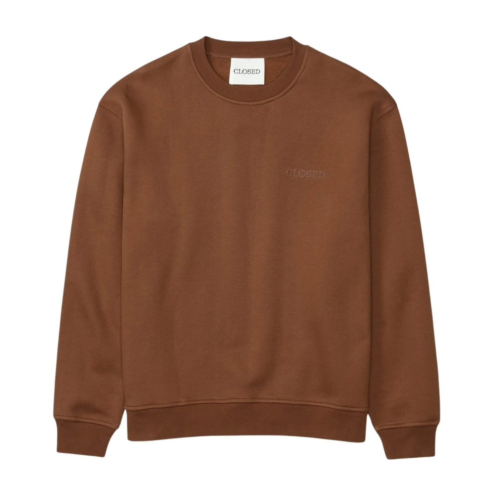 Closed Relaxed fit crewneck sweatshirt met reliëf zijlogo print Orange Heren