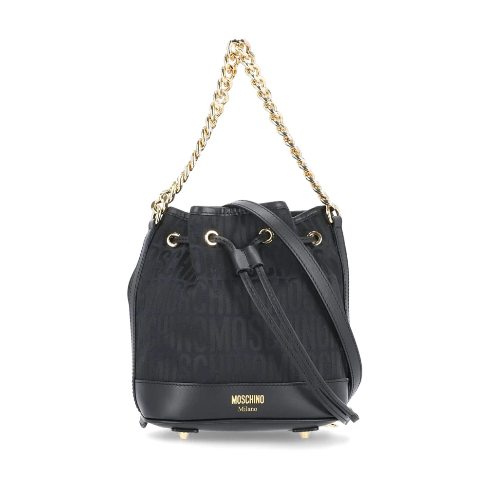 Moschino Stijlvolle Leren Tas Black Dames