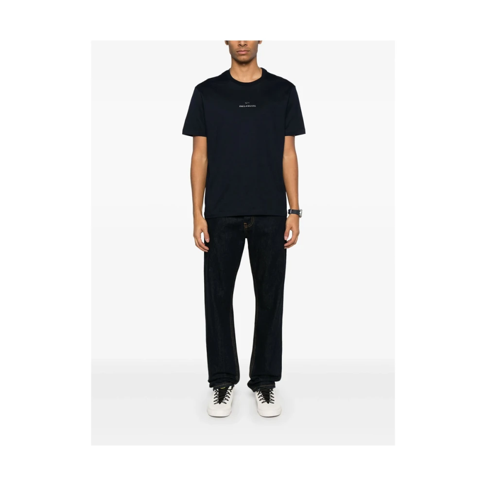 PAUL & SHARK Navy Blue Logo Print Crew Neck T-shirt Blue Heren