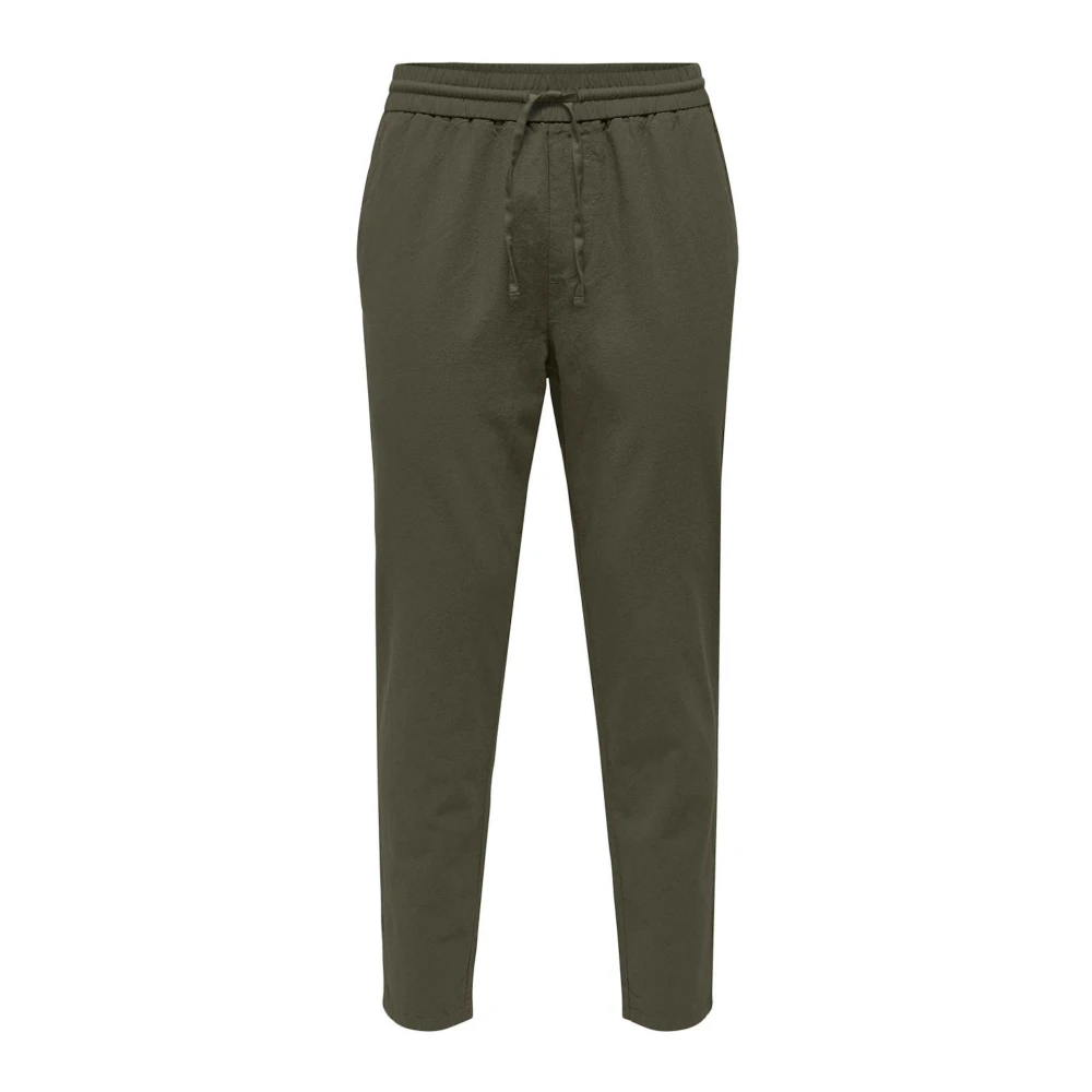 Only & Sons Linus Tapered Fit Stoffen Broek Green Heren