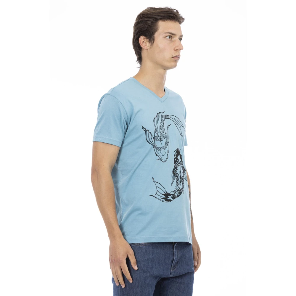 Trussardi Korte Mouw V-hals T-shirt Blue Heren