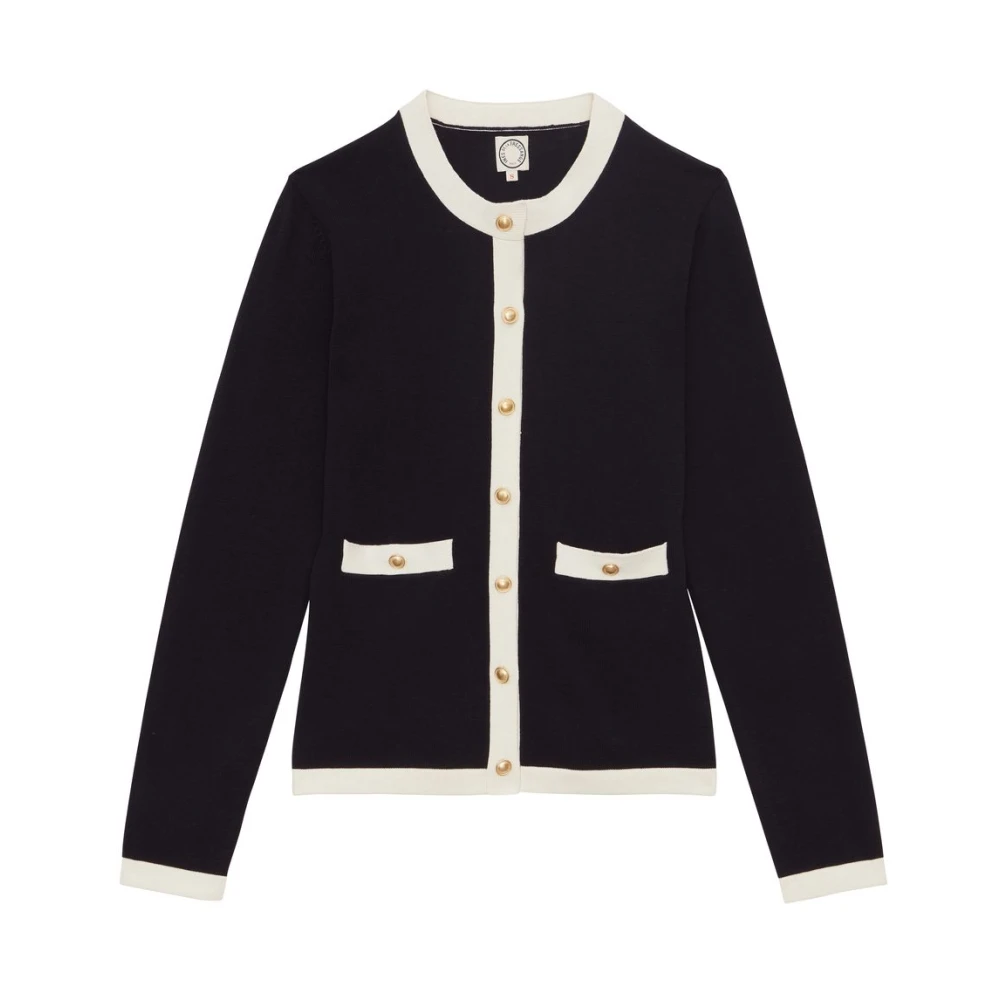 Ines De La Fressange Paris Corentin vest in marineblauw zijde en katoen Blue Dames