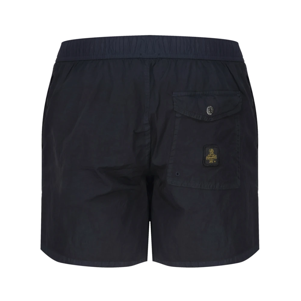 RefrigiWear Marineblauwe Nylon Shorts met Magneetzak Blue Heren
