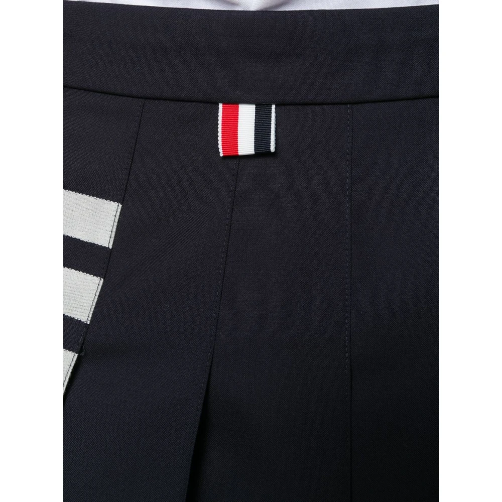 Thom Browne Blauwe Logo Wollen Rok Blue Dames