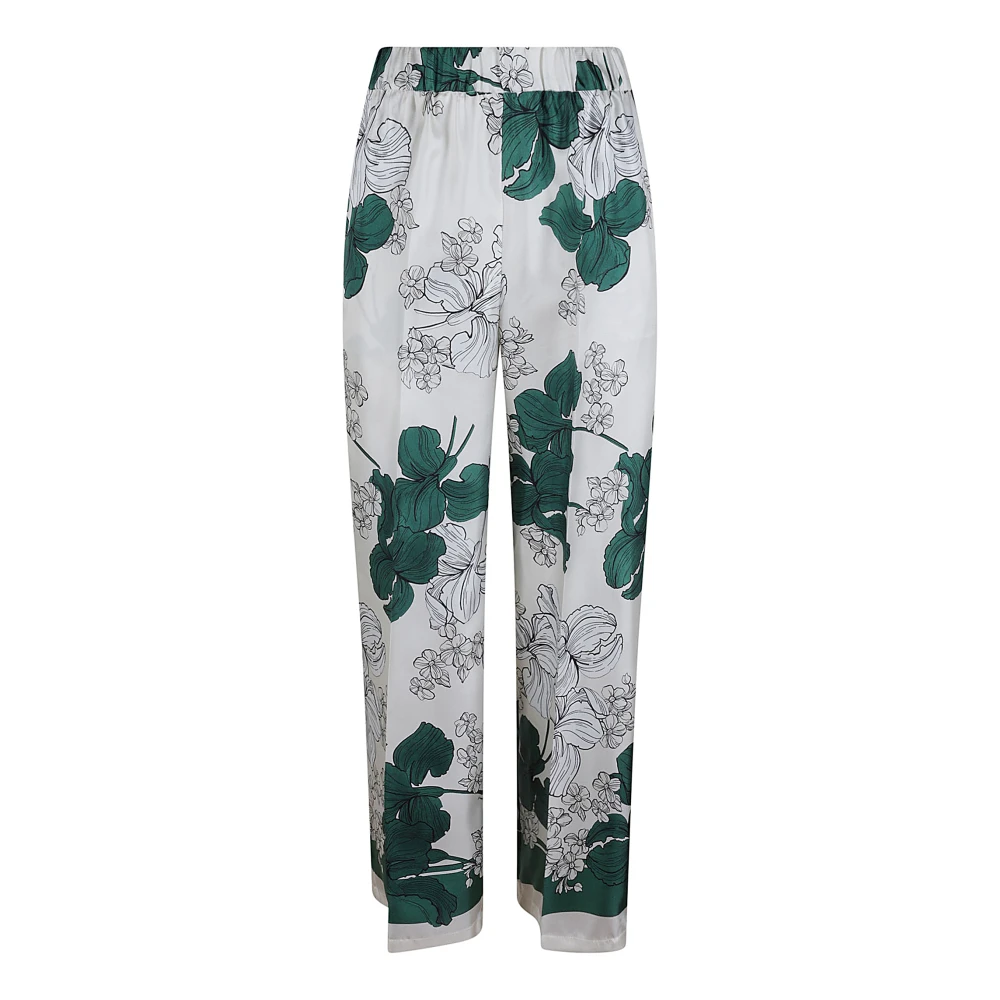 P.a.r.o.s.h. Smaragdgroene Zijden Twill Broek Multicolor Dames