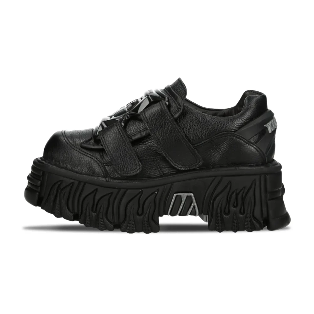 New Rock Luxor Negro Fire Negro Lateral Dames Schoenen Zwart