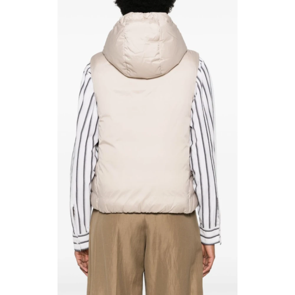 BRUNELLO CUCINELLI Gewatteerd Gilet met Monili Detail Beige Dames