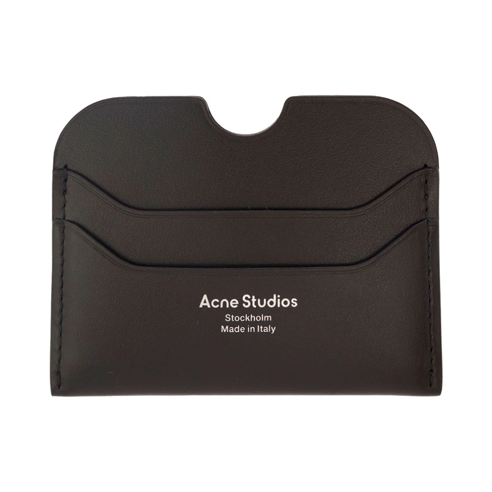 Acne Studios Svart Läder Korthållare Plånbok Black, Herr