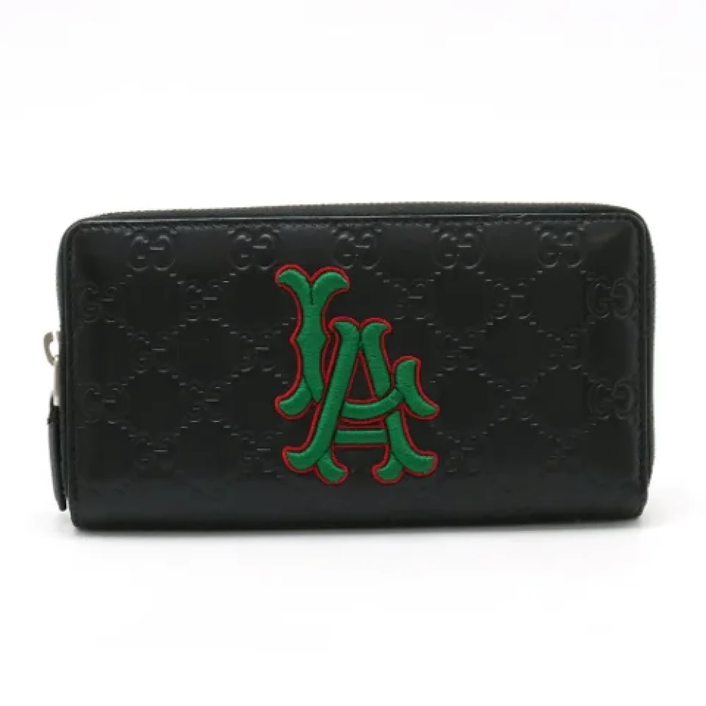 Gucci Vintage Pre-owned Leather wallets Black Dames