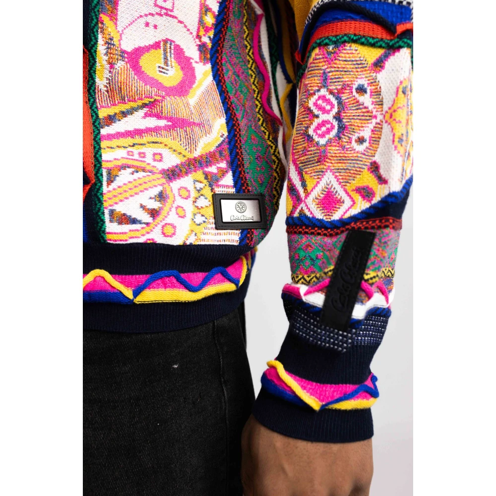 carlo colucci Heren Sweater met Klassieke Ronde Halslijn Multicolor Heren