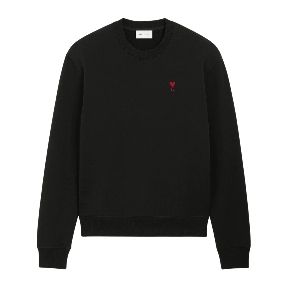 Ami Paris Men's Black Sweatshirts, Xs, De Coeur Sweatshirt