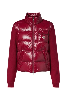 Padded Zip-Up Wool Cardigan