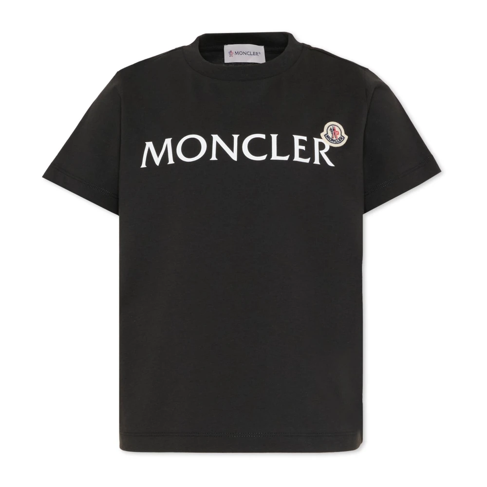 Moncler Boys Black Kids Short Sleeve T-Shirts, 8 Y, Short Sleeves T-Shirt