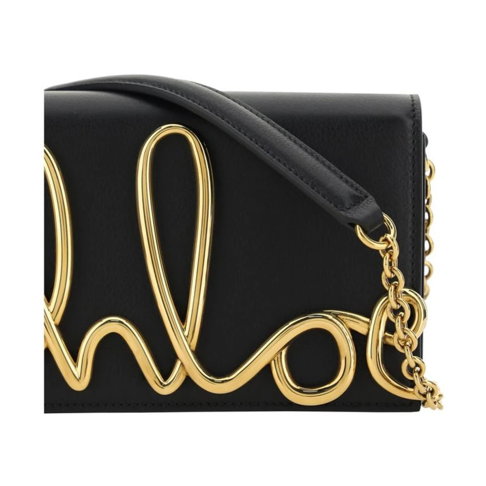 Chloé Iconische Schoudertas met Ketting Black Dames