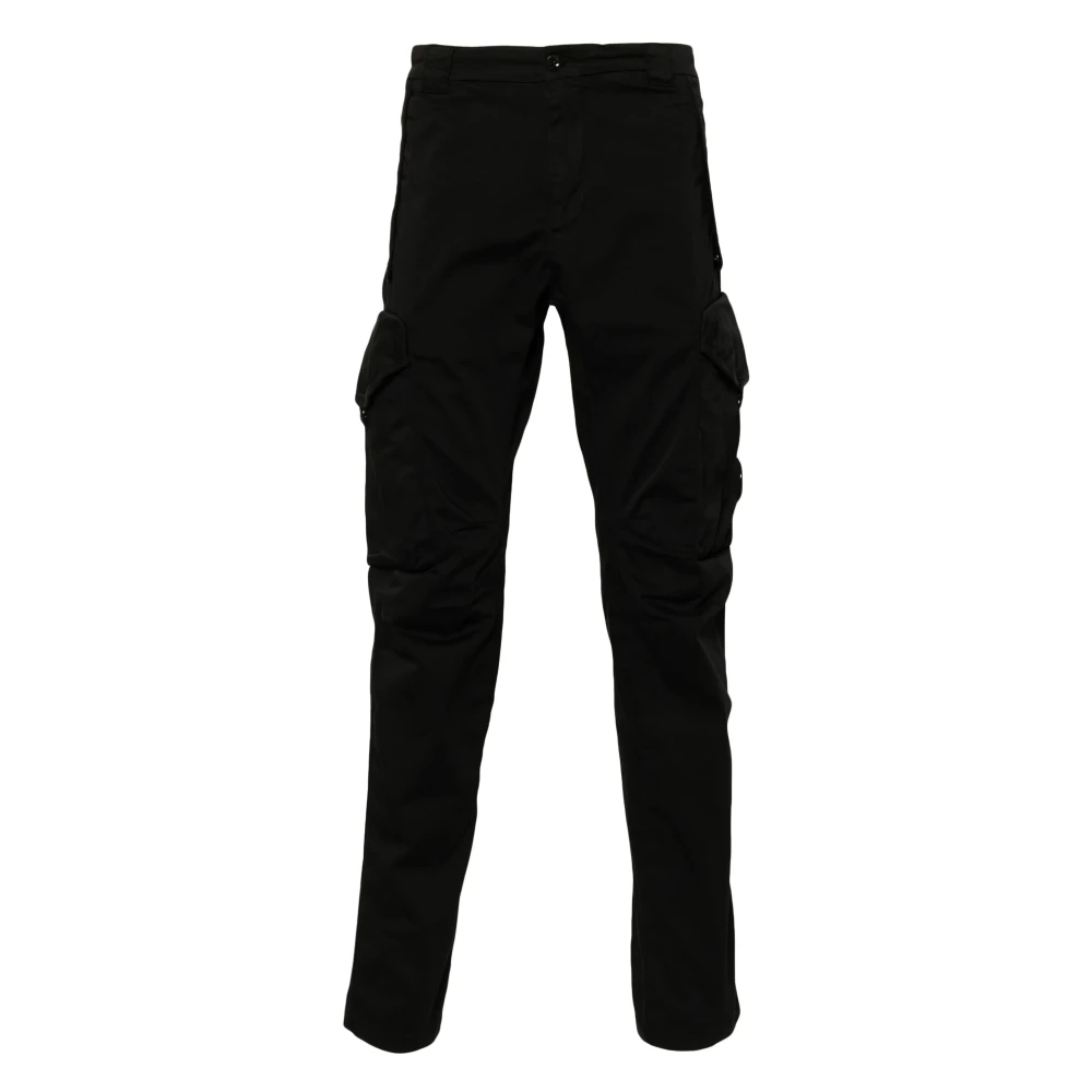 C.P. Company Zwarte Cargo Broek met Drukknoopsluiting Black Heren