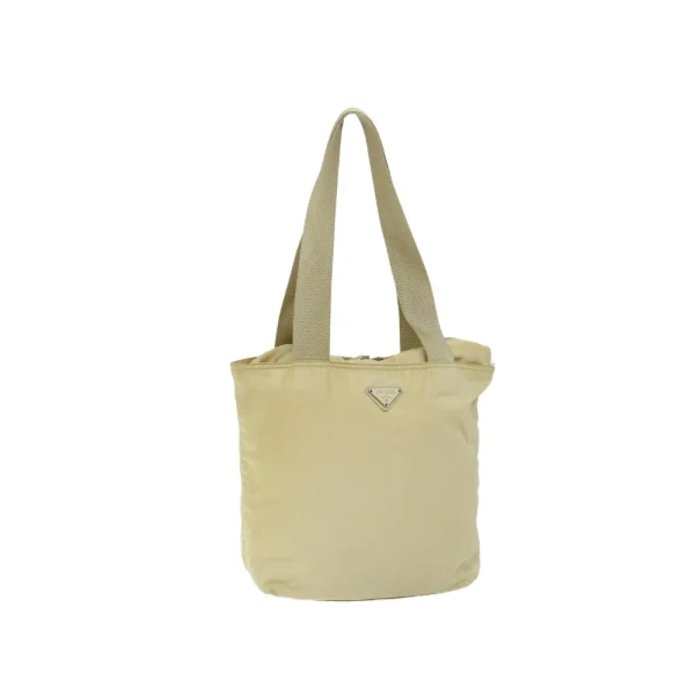 Prada Vintage Pre-owned Nylon prada-bags Beige Dames