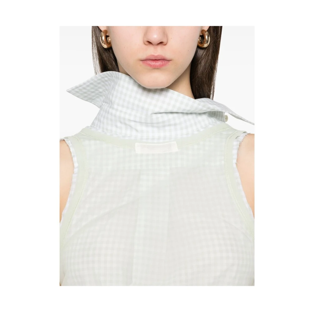 Maison Margiela Groene Signature Gelaagde Knoopshirt Green Dames