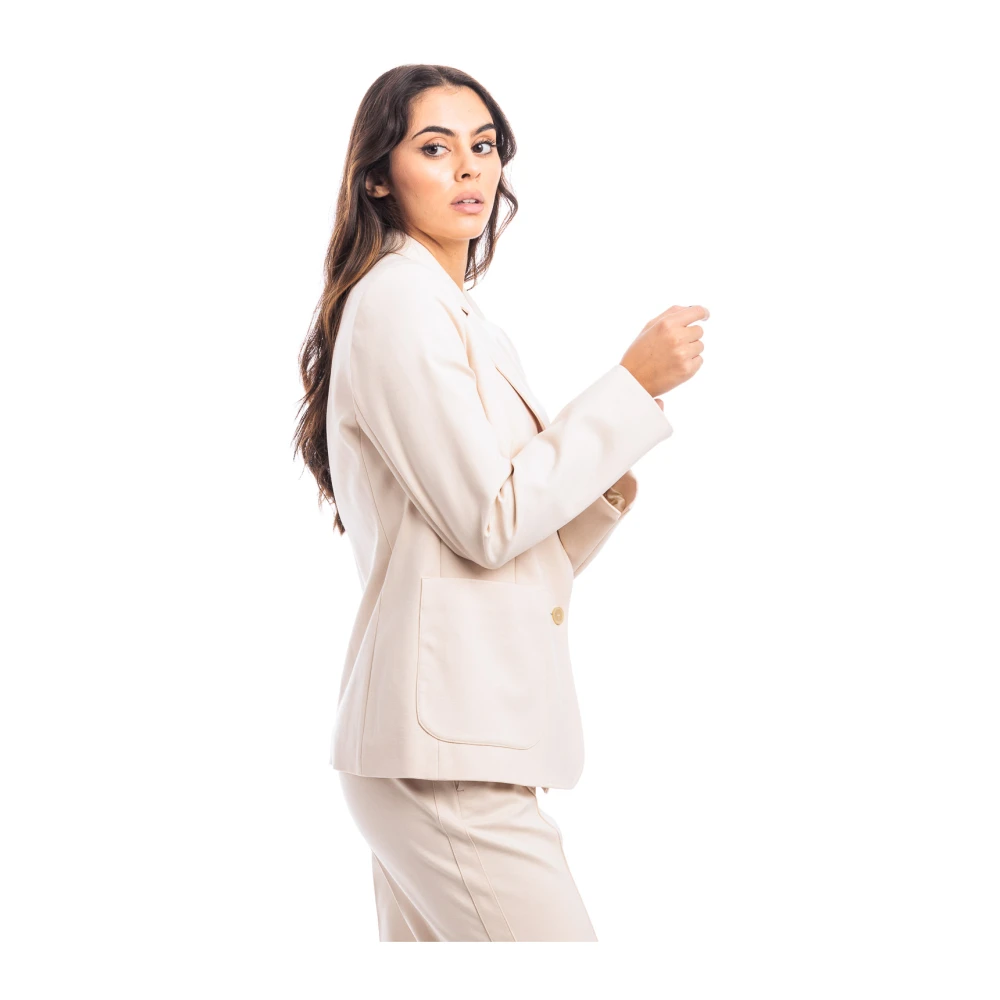 Seventy Twee-knoops jas White Dames