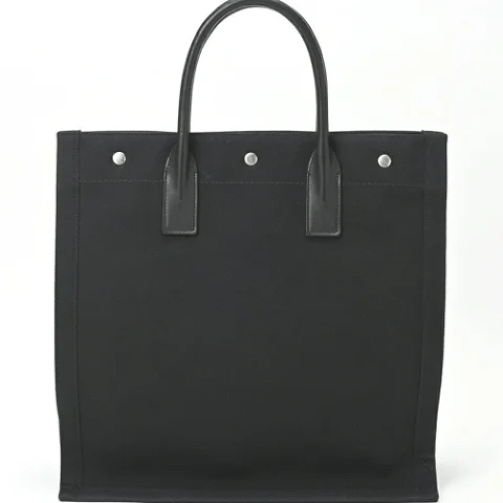 Saint Laurent Vintage Pre-owned Canvas handbags Black Dames
