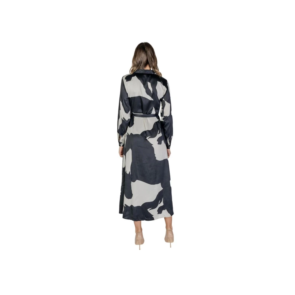 Only Zwarte Polyester Blend Jurk Herfst Winter Collectie Black Dames