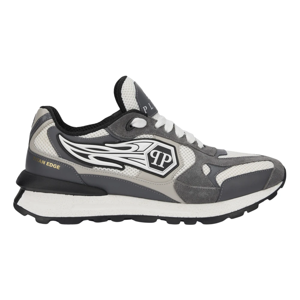 Philipp Plein Men's Gray Sneakers, 8 Uk, Predator Low-Top Trainers